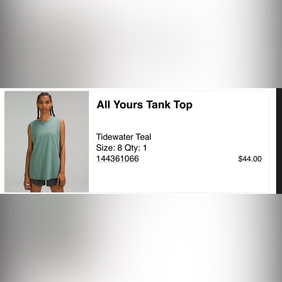 NWOT Lululemon All Yours Tank Top Tidewater Teal SZ 8 - Picture 3 of 7
